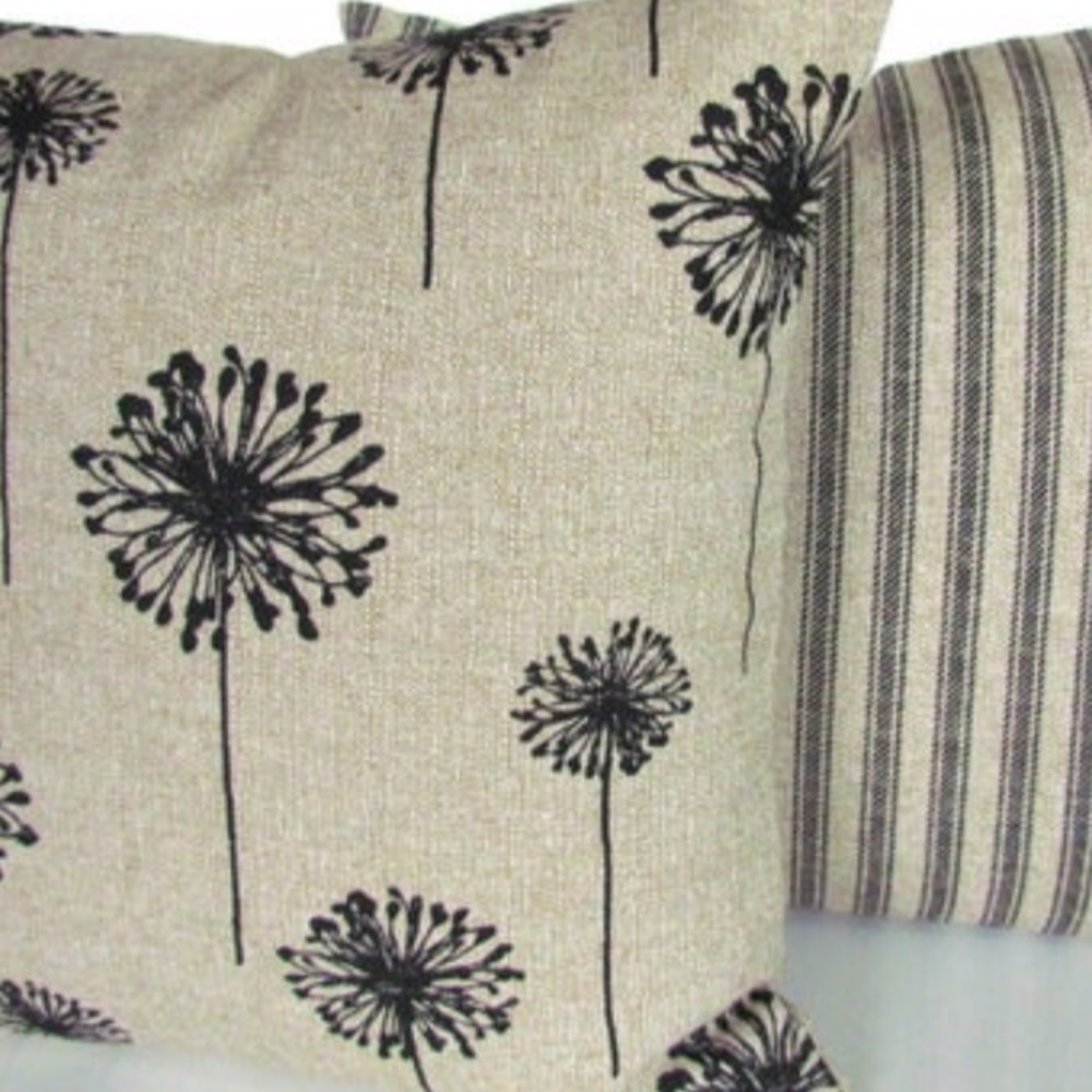 ❌SOLD❌2 Custom Black Linen Pillow Covers 24x24 - Picture 4 of 8